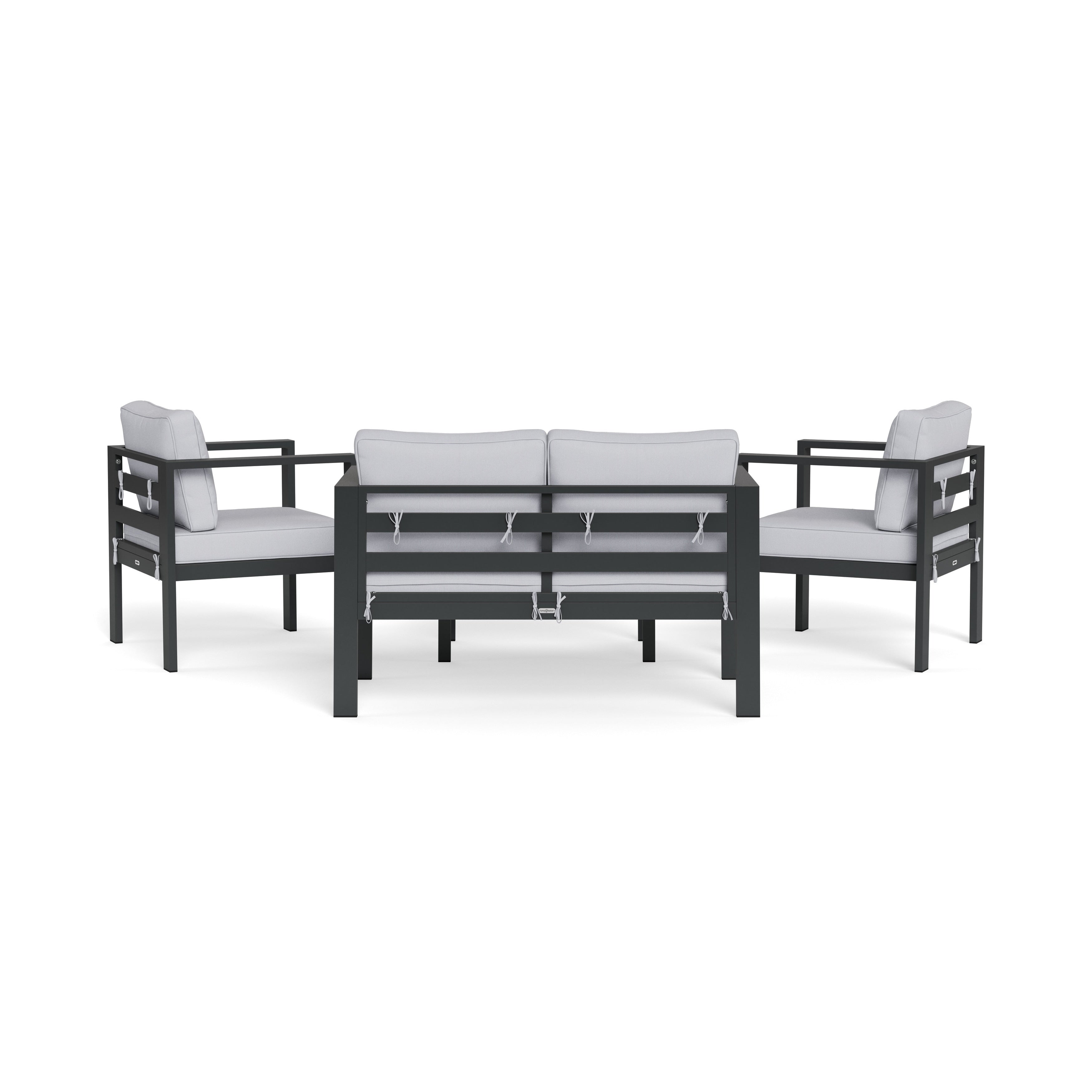 Ensemble de 4 sièges de conversation d'extérieur en aluminium Lakeview