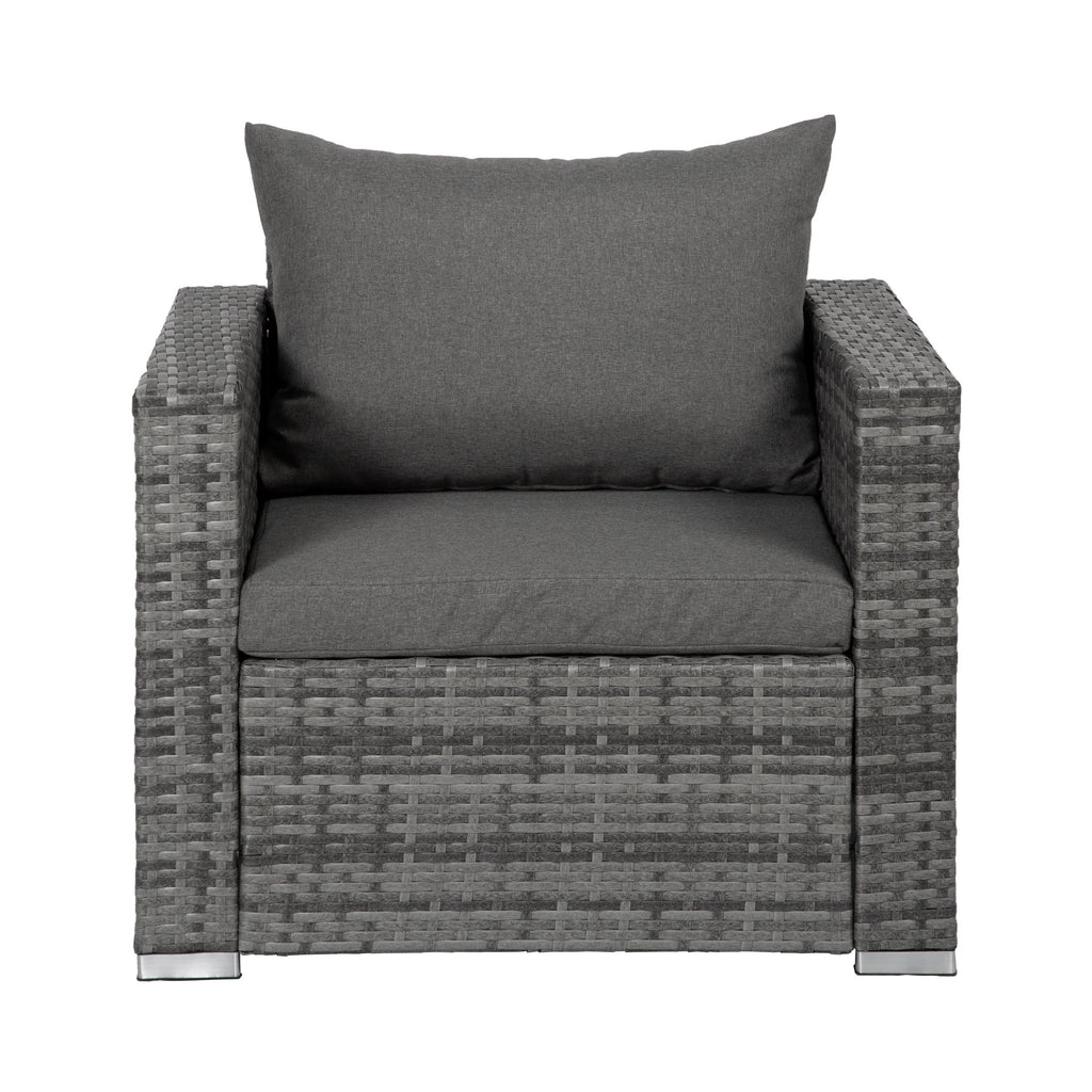 Ensemble de meubles de jardin Landon 4 pièces en osier avec coussins