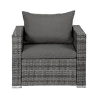Ensemble de meubles de jardin Landon 4 pièces en osier avec coussins