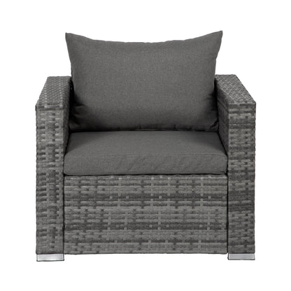 Ensemble de meubles de jardin Landon 4 pièces en osier avec coussins