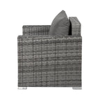 Ensemble de meubles de jardin Landon 4 pièces en osier avec coussins