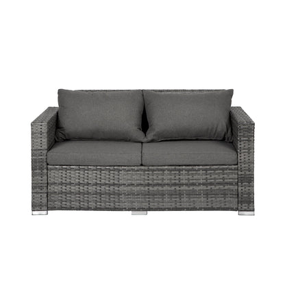 Ensemble de meubles de jardin Landon 4 pièces en osier avec coussins