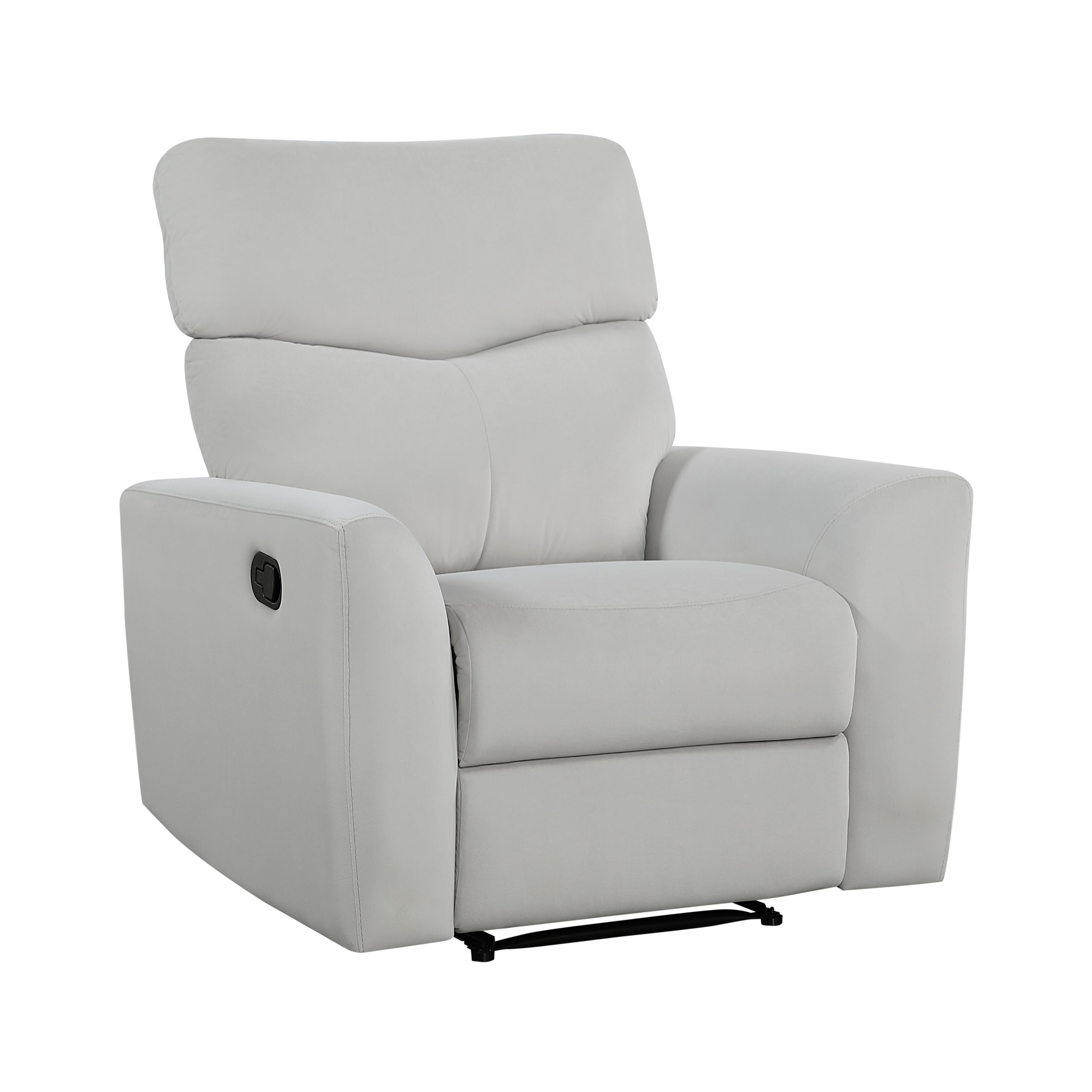 Fauteuil inclinable manuel en velours Lantham