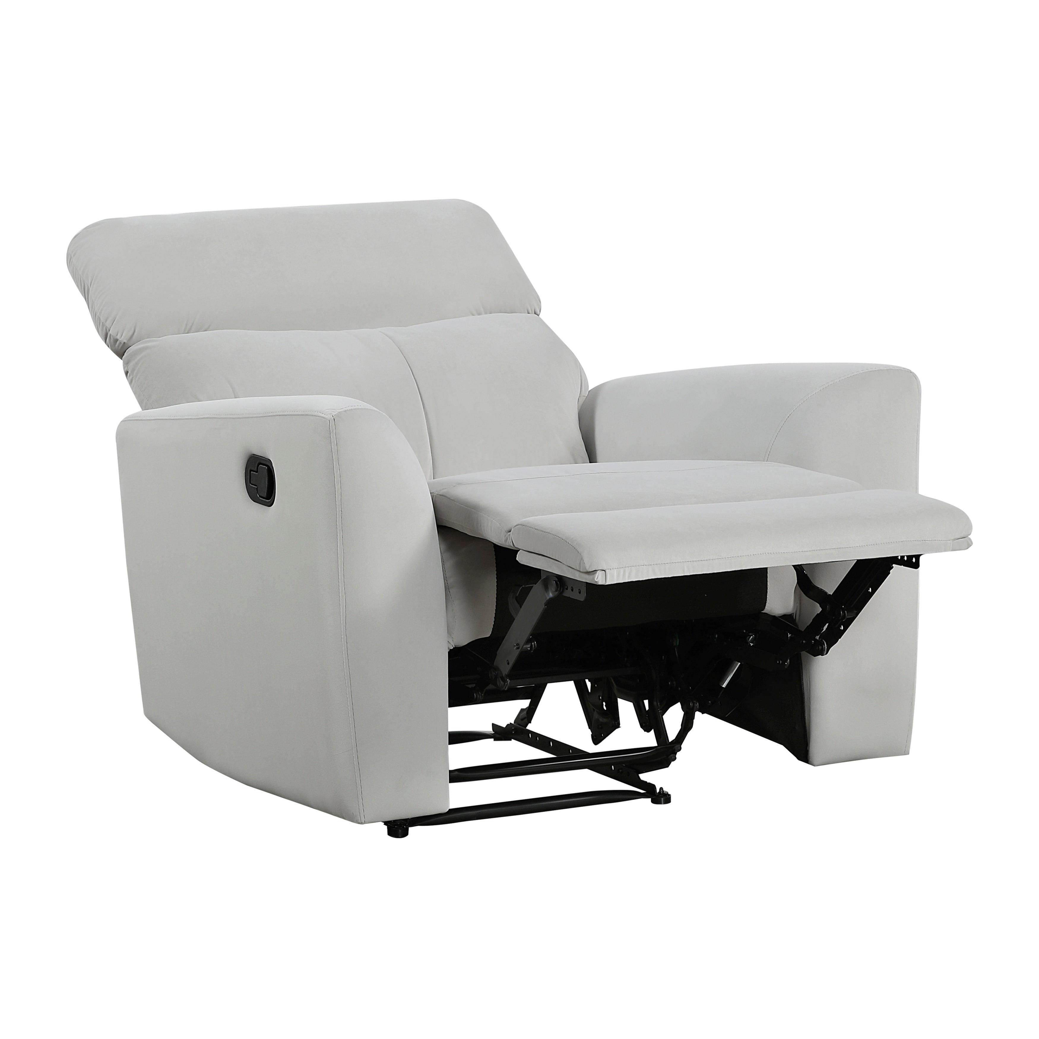 Fauteuil inclinable manuel en velours Lantham