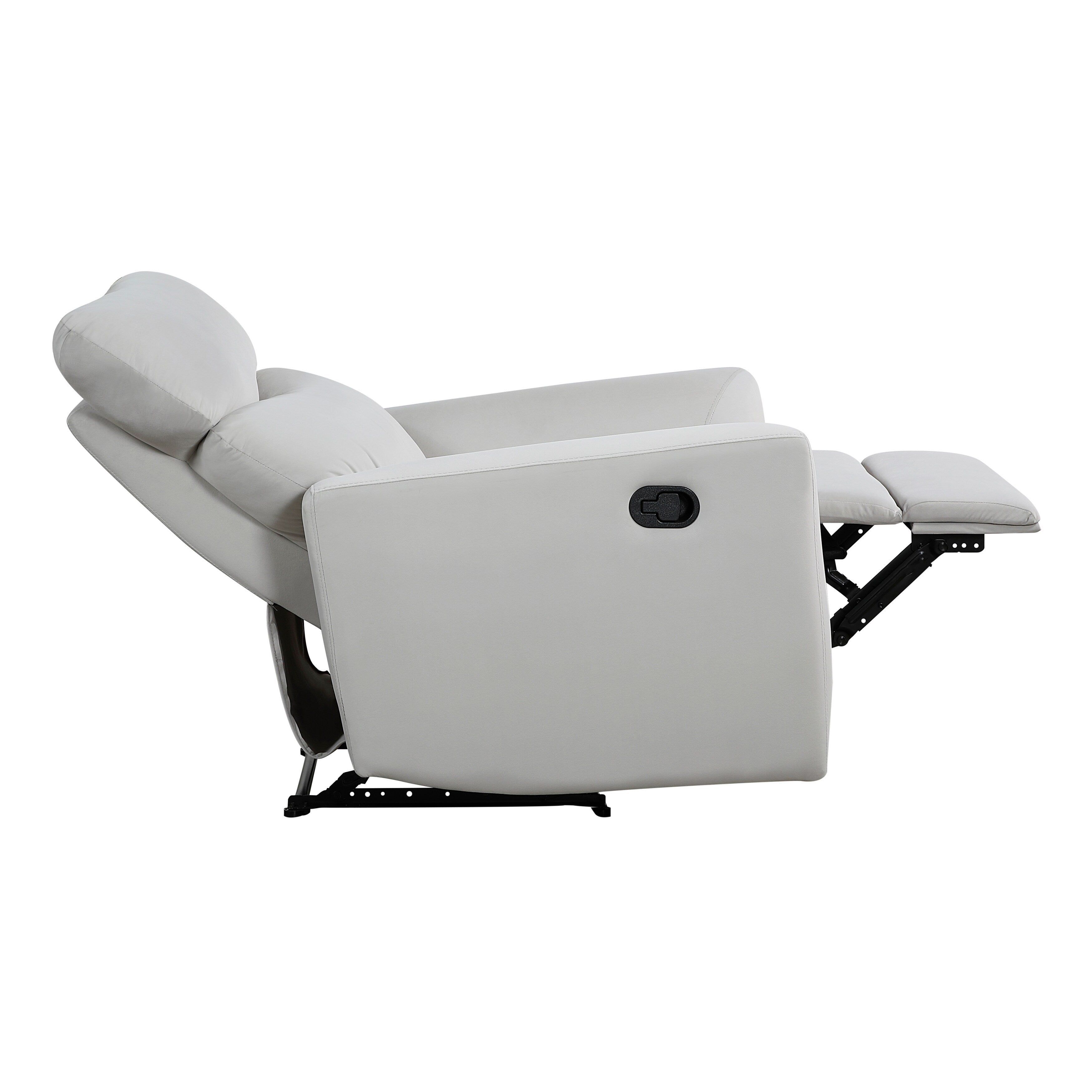 Fauteuil inclinable manuel en velours Lantham