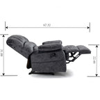 Grand fauteuil inclinable manuel en tissu pour salon