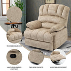 Grand fauteuil inclinable manuel en tissu pour salon