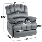 Grand fauteuil inclinable manuel en tissu pour salon