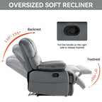 Grand fauteuil inclinable manuel en tissu pour salon