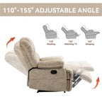 Grand fauteuil inclinable manuel en tissu pour salon