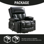 Fauteuil de massage électrique de grande taille pour personnes âgées, avec fonctions de chauffage et de vibration, cuir PU, port USB, réglable