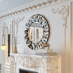 Grands miroirs décoratifs ronds, miroirs muraux en verre artistique, miroirs d'appoint - 32 po L x 32 po H