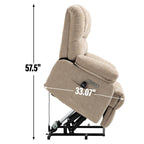 Fauteuil inclinable électrique à deux moteurs de grande taille avec massage en 8 points, chauffage lombaire, ports USB et poches latérales