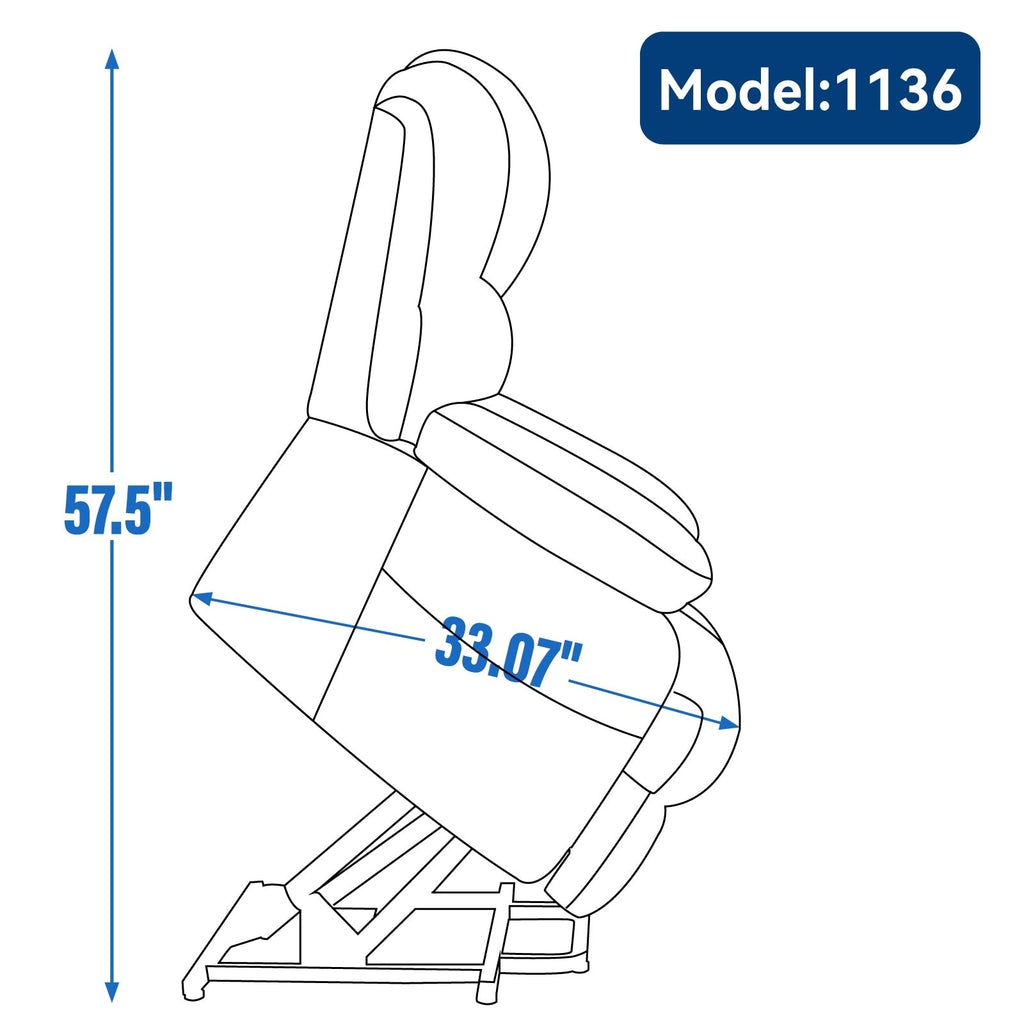 Fauteuil inclinable électrique à deux moteurs de grande taille avec massage en 8 points, chauffage lombaire, ports USB et poches latérales