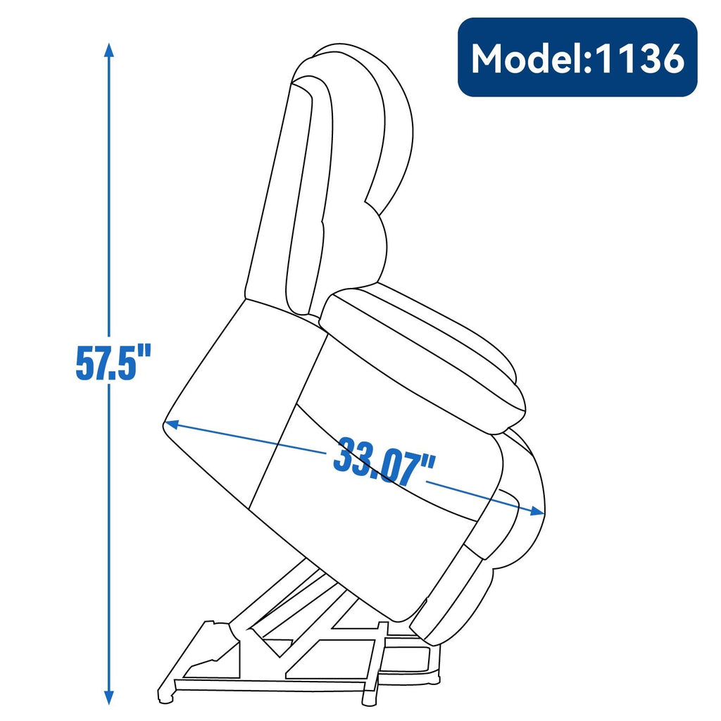 Fauteuil inclinable électrique à deux moteurs de grande taille avec massage en 8 points, chauffage lombaire, ports USB et poches latérales