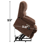 Fauteuil inclinable électrique à deux moteurs de grande taille avec massage en 8 points, chauffage lombaire, ports USB et poches latérales