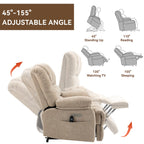 Fauteuil inclinable électrique à deux moteurs de grande taille avec massage en 8 points, chauffage lombaire, ports USB et poches latérales