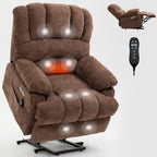 Fauteuil inclinable électrique à deux moteurs de grande taille avec massage en 8 points, chauffage lombaire, ports USB et poches latérales