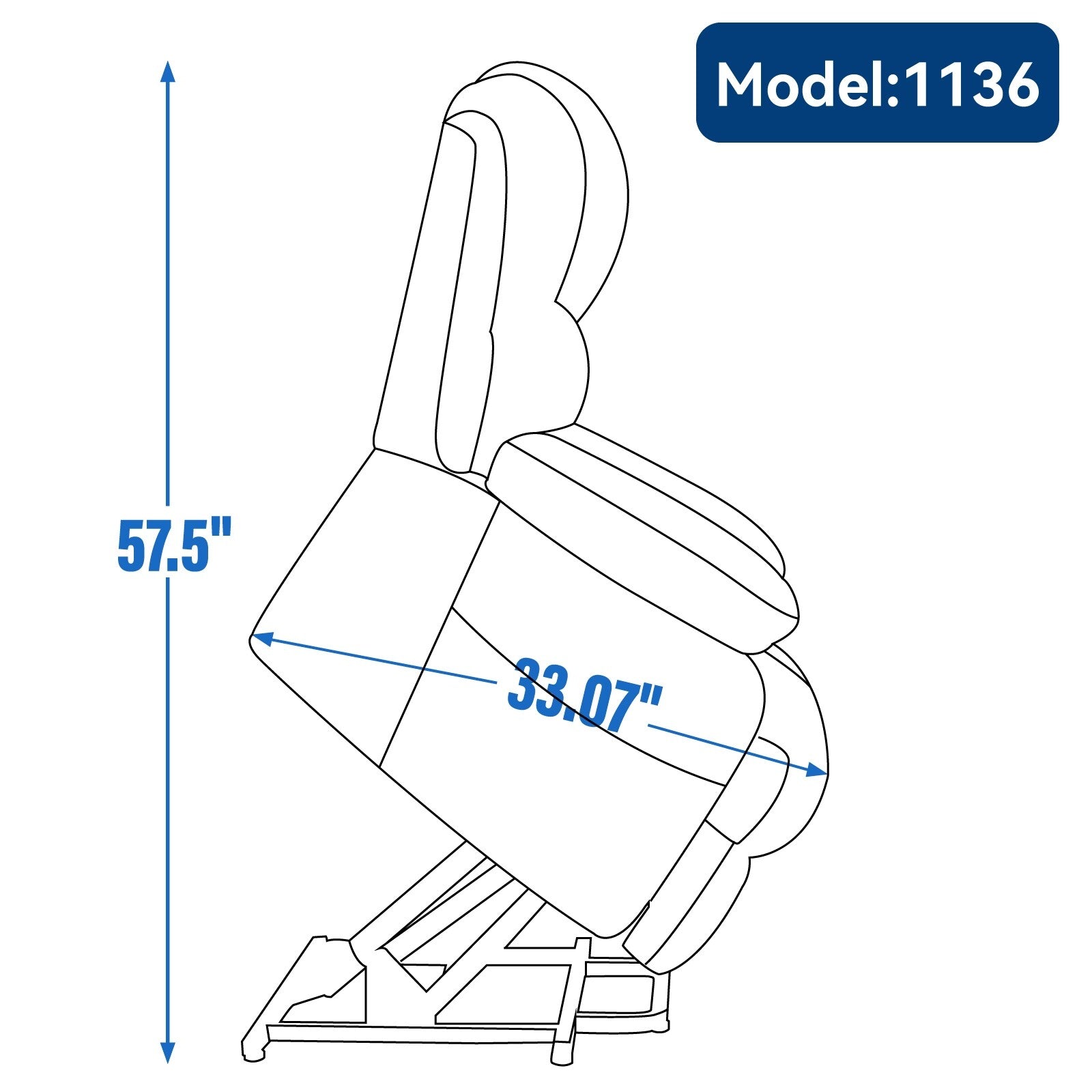 Fauteuil inclinable électrique à deux moteurs de grande taille avec massage en 8 points, chauffage lombaire, ports USB et poches latérales
