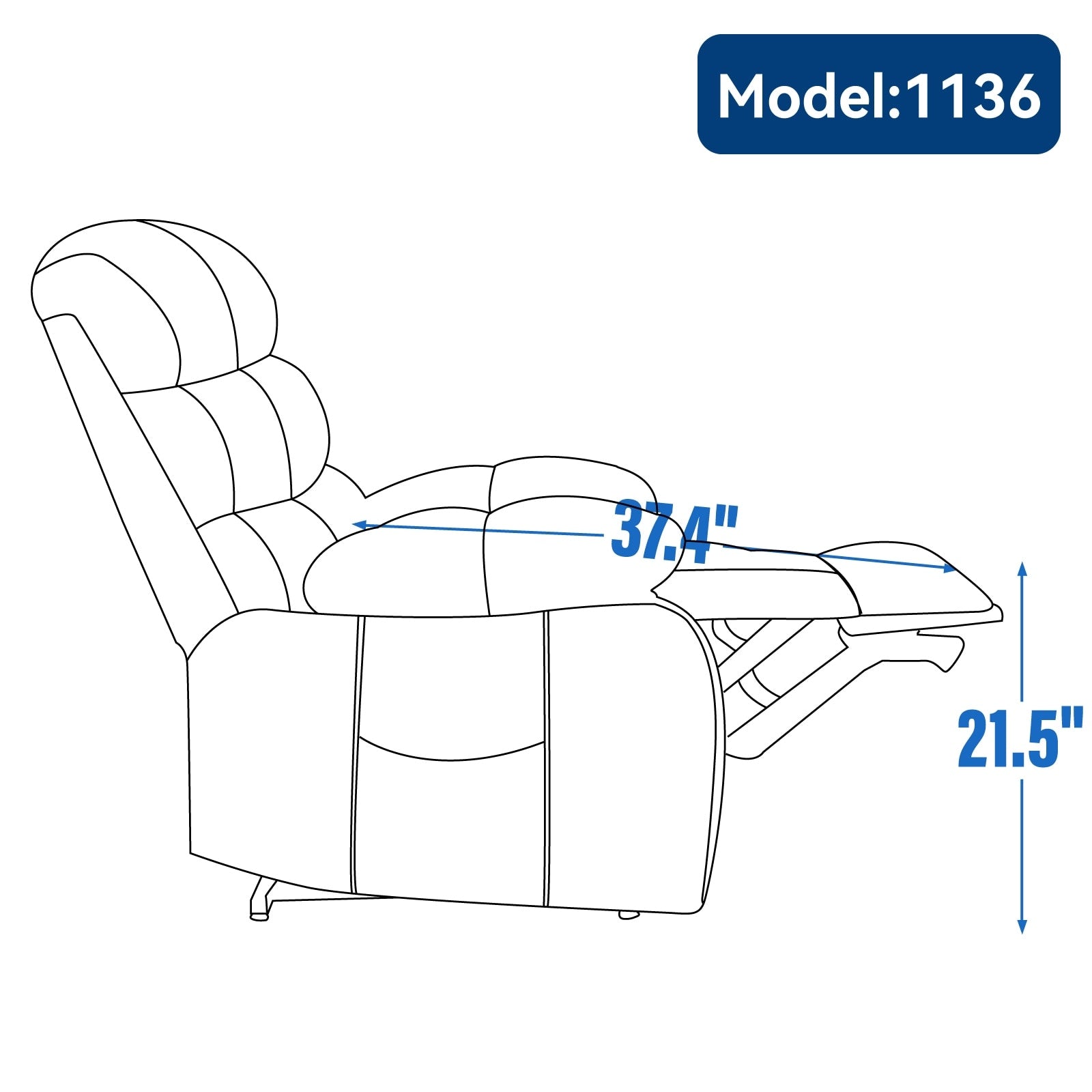 Fauteuil inclinable électrique à deux moteurs de grande taille avec massage en 8 points, chauffage lombaire, ports USB et poches latérales