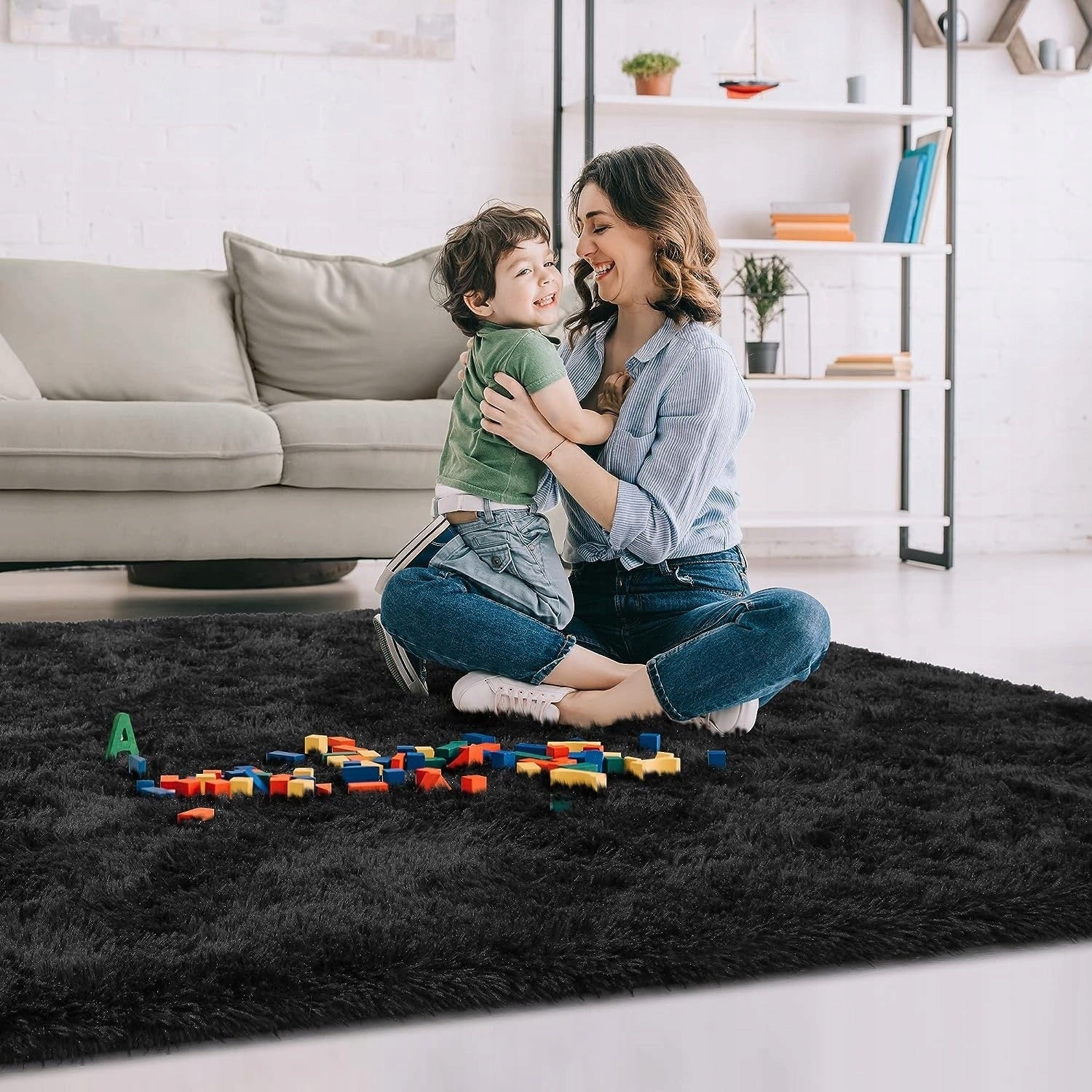 Tapis décoratif lavable de grande taille pour chambre d'enfant - 8' x 10'