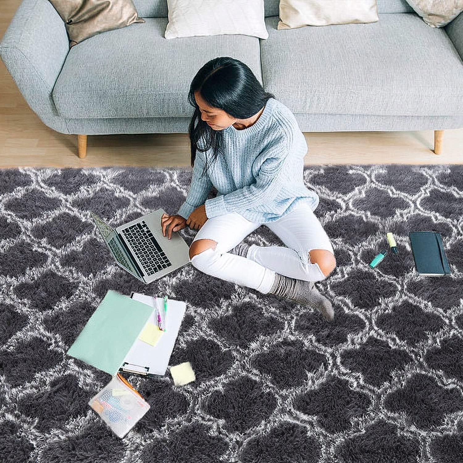 Tapis décoratif lavable de grande taille pour chambre d'enfant - 8' x 10'
