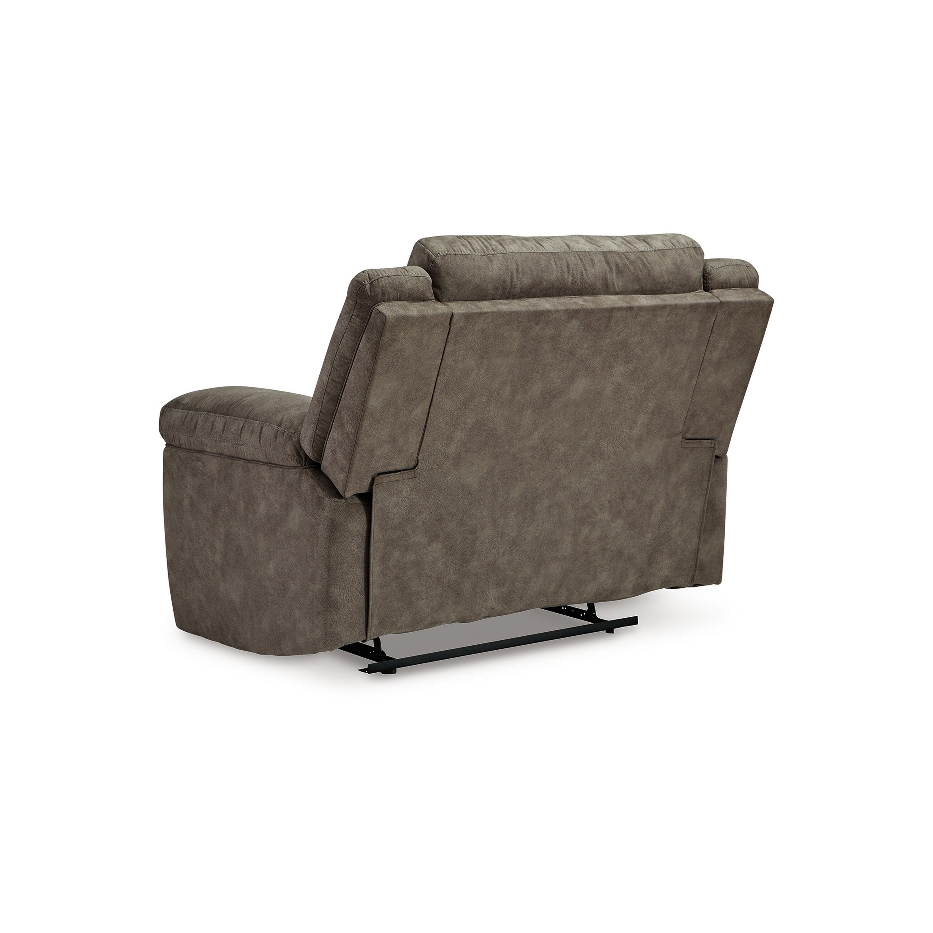 Fauteuil inclinable manuel surdimensionné Larson, similicuir marron, accoudoirs coussinés