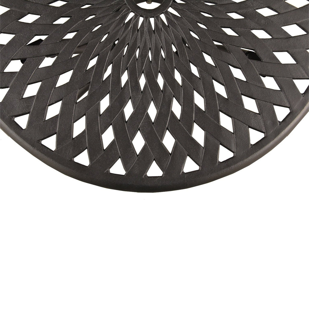 Ensemble bistro 3 pièces pour patio extérieur en treillis, couleur sable noir