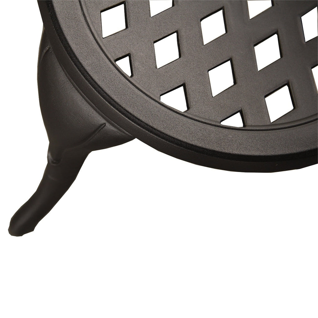 Ensemble bistro 3 pièces pour patio extérieur en treillis, couleur sable noir
