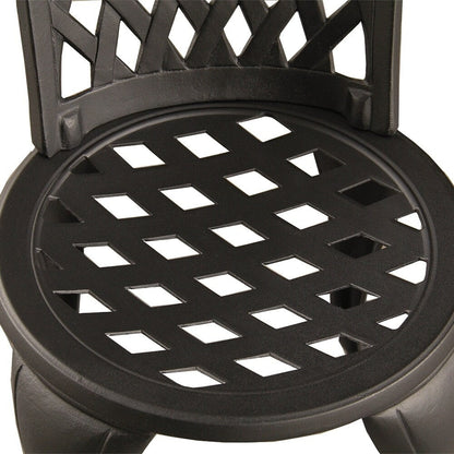 Ensemble bistro 3 pièces pour patio extérieur en treillis, couleur sable noir