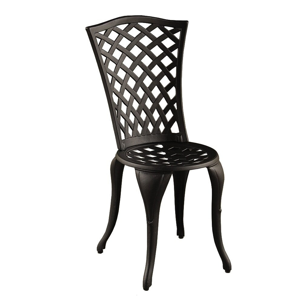 Ensemble bistro 3 pièces pour patio extérieur en treillis, couleur sable noir