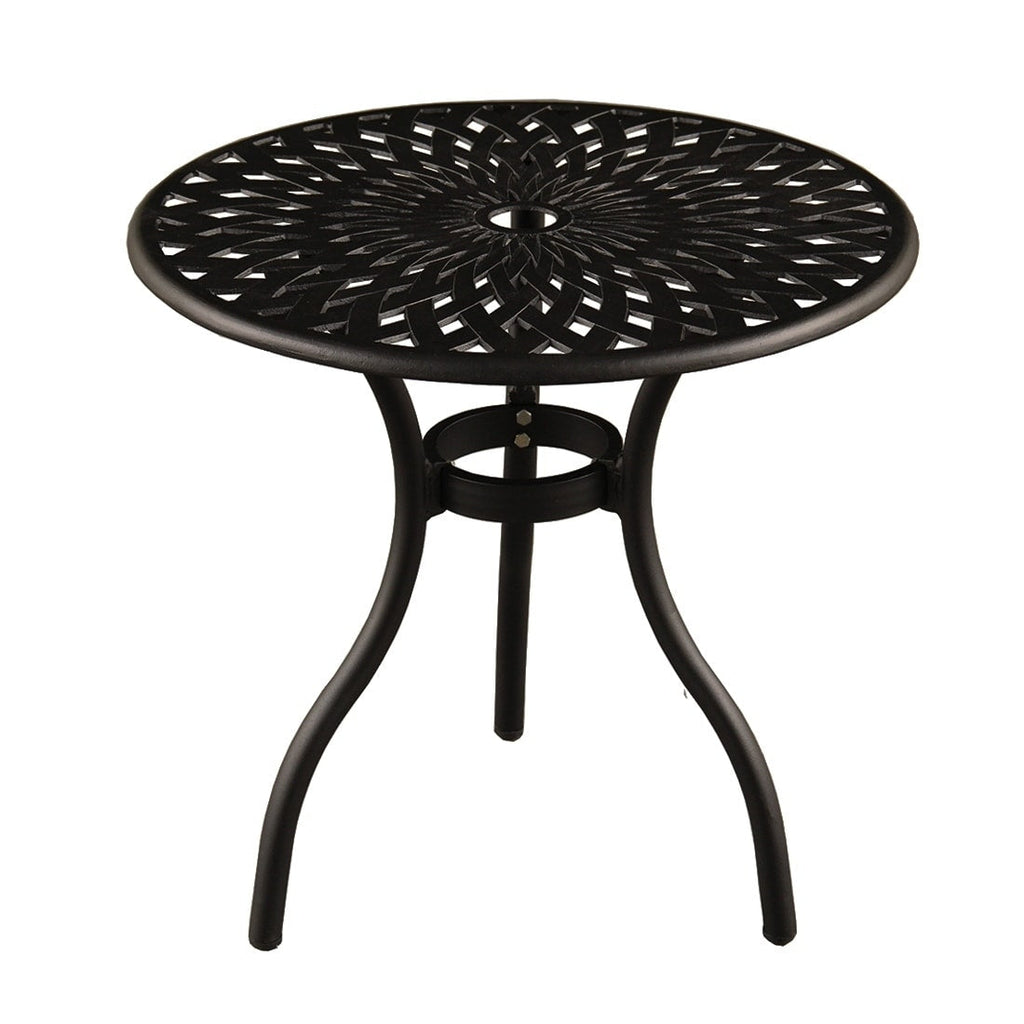 Ensemble bistro 3 pièces pour patio extérieur en treillis, couleur sable noir