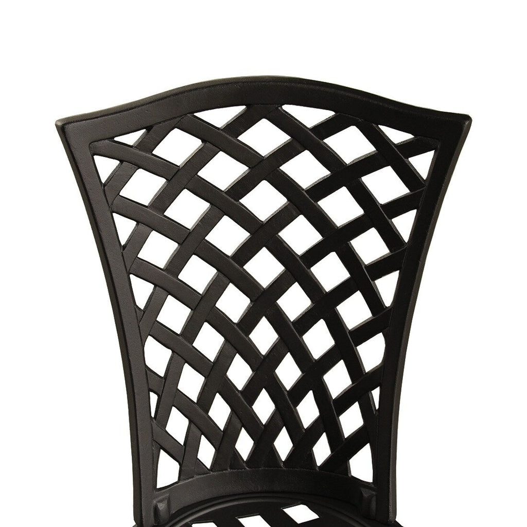 Ensemble bistro 3 pièces pour patio extérieur en treillis, couleur sable noir