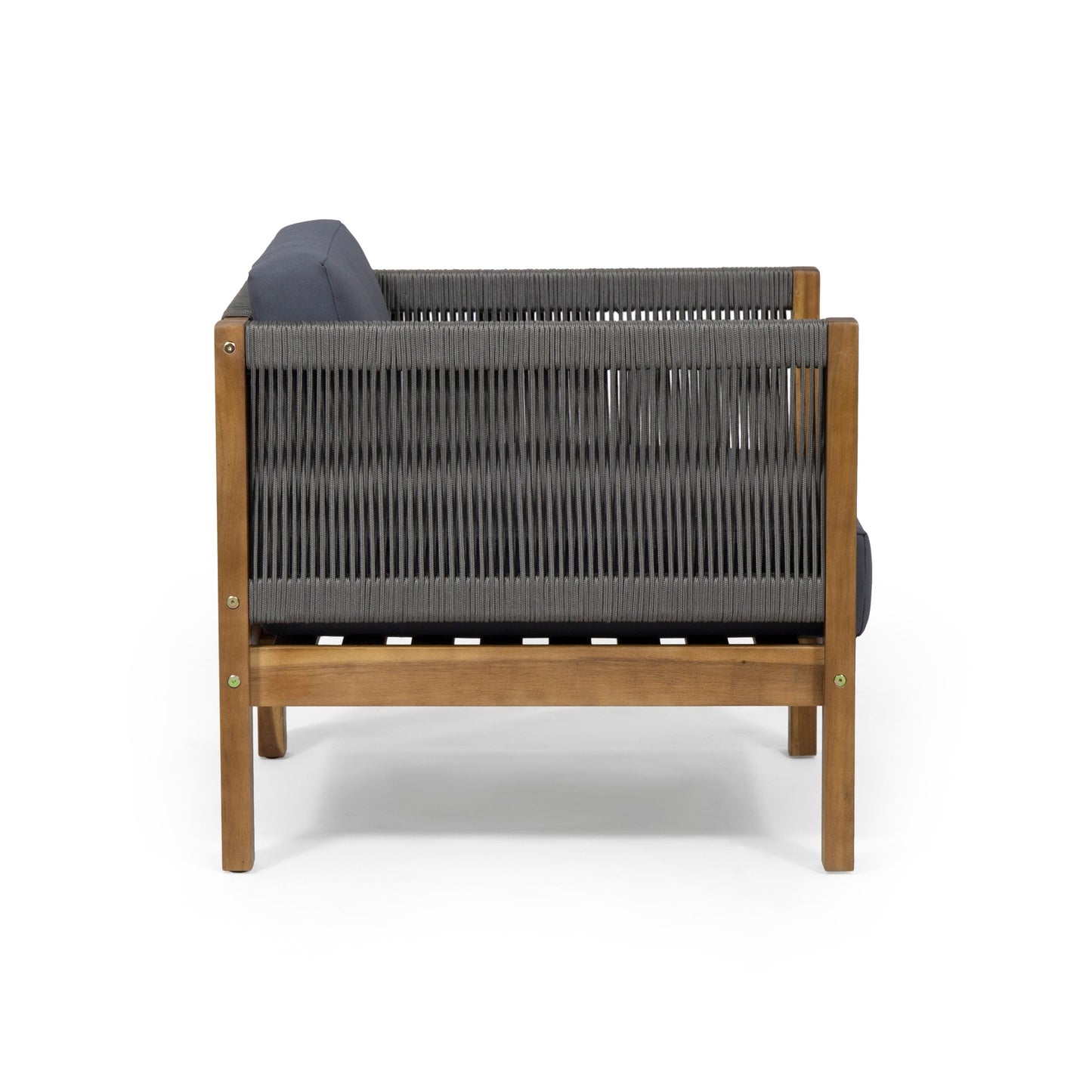Fauteuil club d'extérieur en bois d'acacia et corde Laurel par Christopher Knight Home