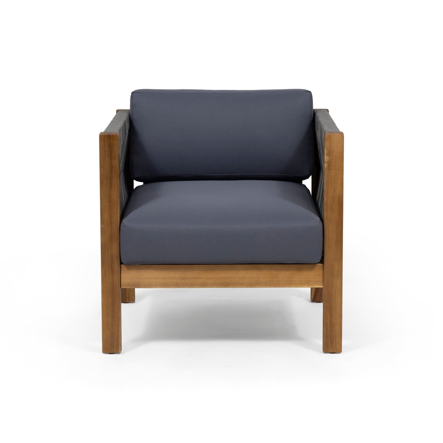 Fauteuil club d'extérieur en bois d'acacia et corde Laurel par Christopher Knight Home