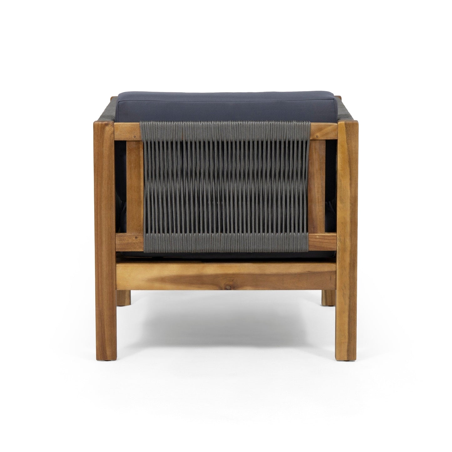 Fauteuil club d'extérieur en bois d'acacia et corde Laurel par Christopher Knight Home