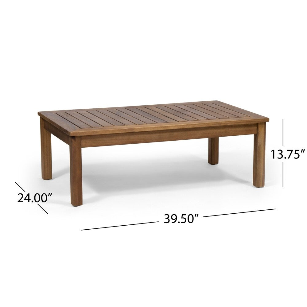 Ensemble de salon de jardin moderne en bois d'acacia Laurel, 4 pièces, par Christopher Knight Home