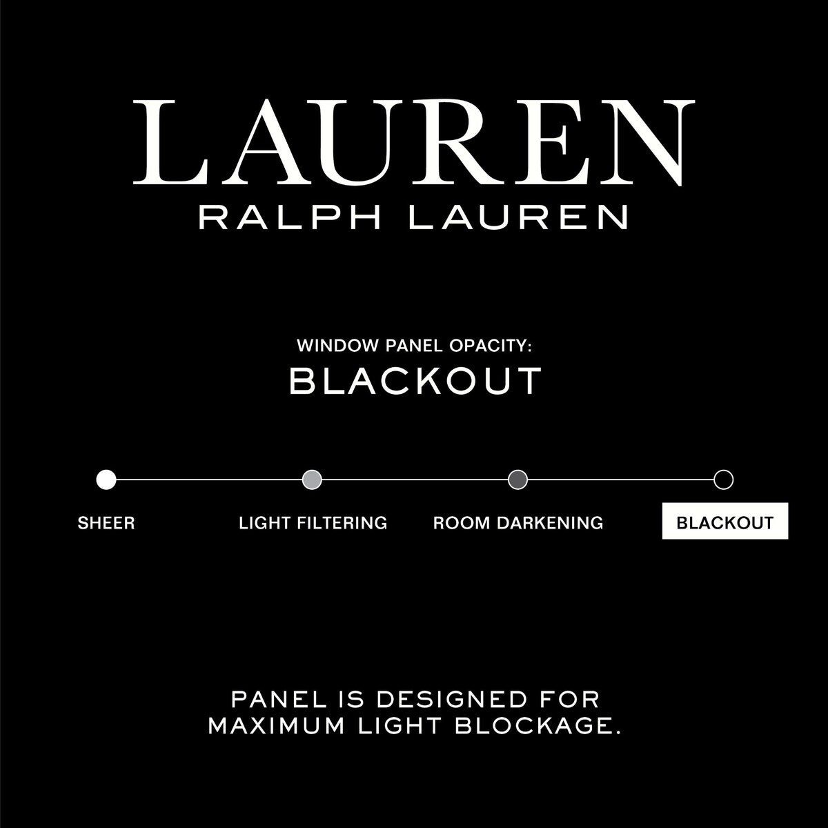 Rideau occultant à passants arrière et à tringle Sallie de Lauren Ralph Lauren, panneau simple