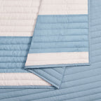 Parure de lit réversible bleu/blanc Lavelle