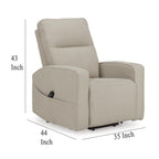 Fauteuil inclinable électrique Lawson, polyester fumé, rembourrage en mousse