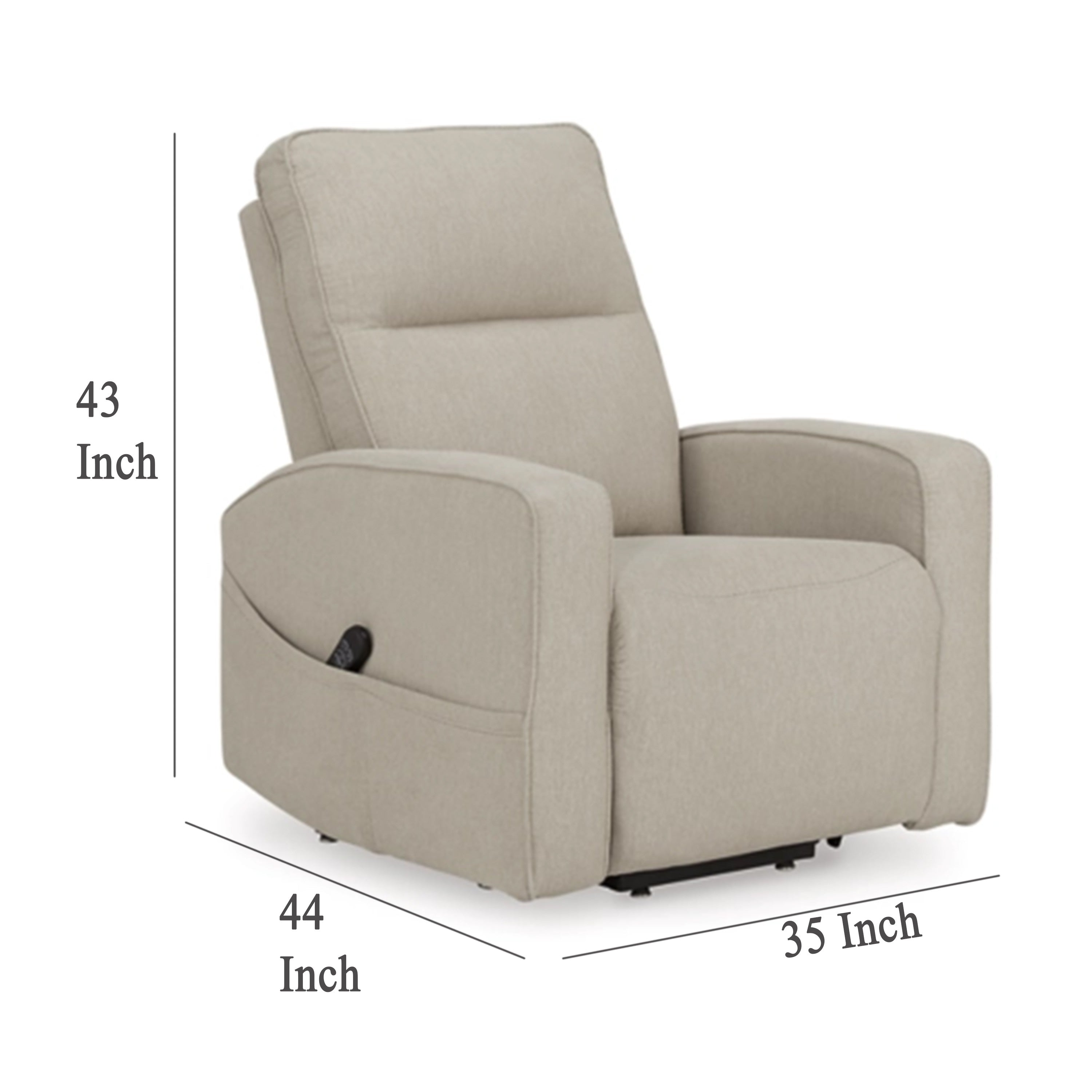 Fauteuil inclinable électrique Lawson, polyester fumé, rembourrage en mousse