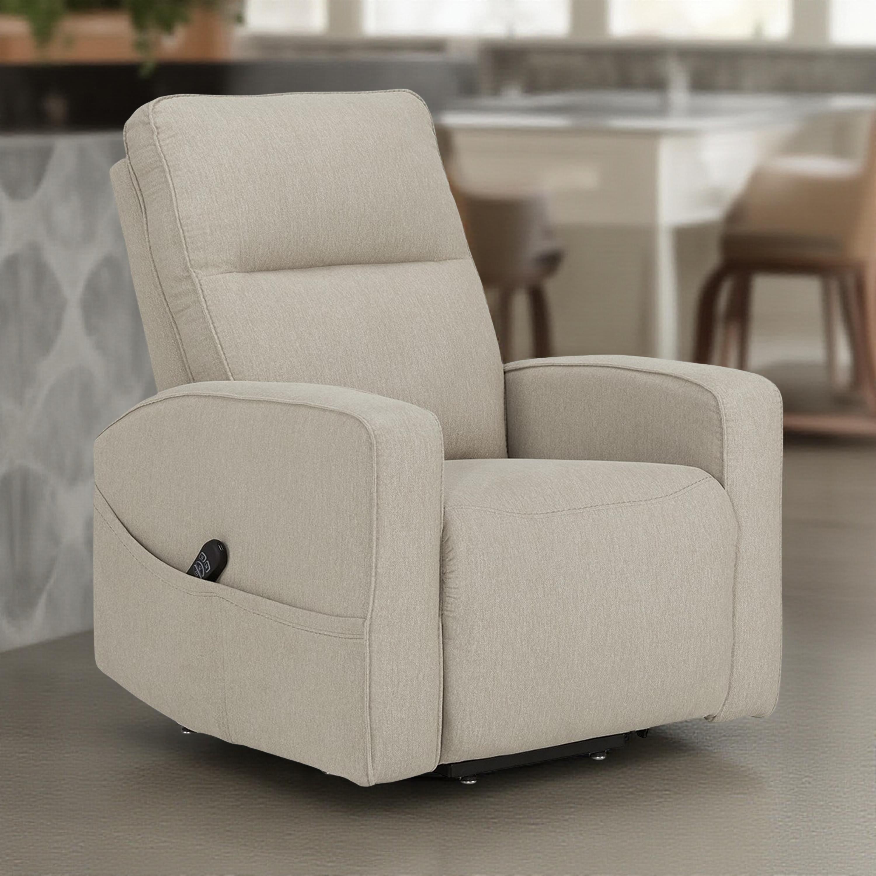 Fauteuil inclinable électrique Lawson, polyester fumé, rembourrage en mousse