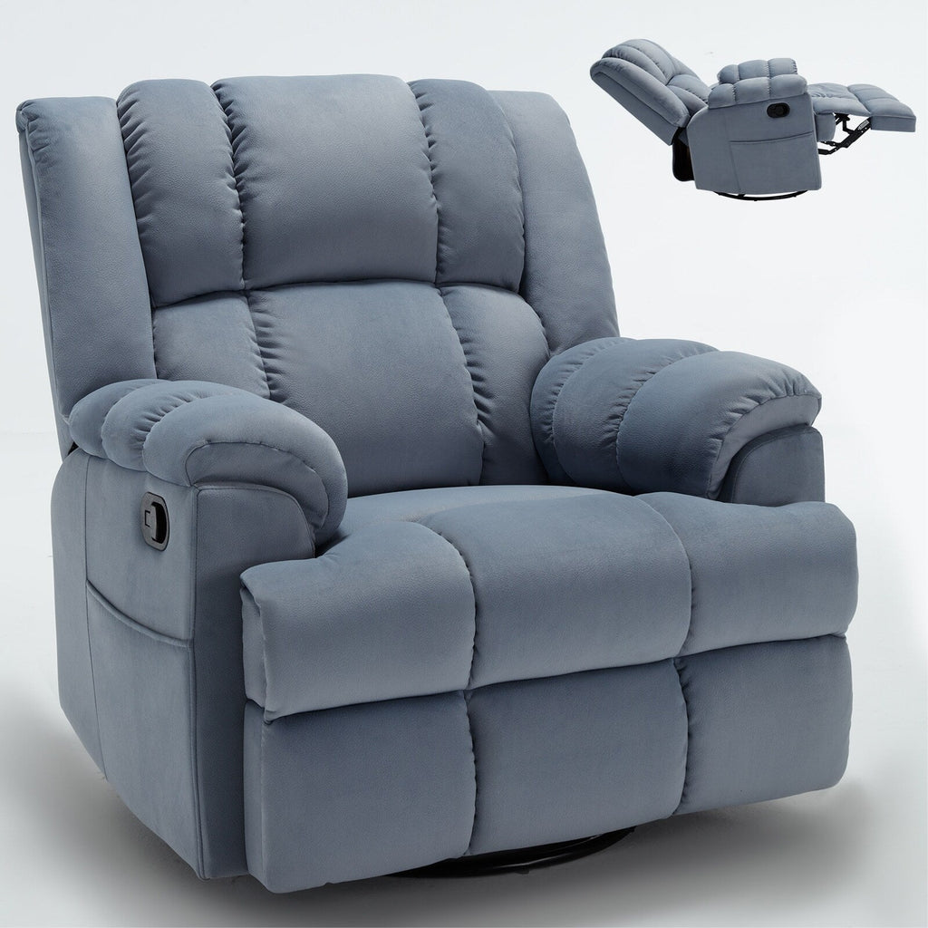 Fauteuil inclinable pivotant en tissu Lazy Boy, grand fauteuil inclinable manuel rembourré avec accoudoirs et dossier coussinés