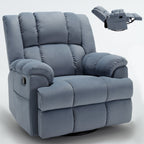 Fauteuil inclinable pivotant en tissu Lazy Boy, grand fauteuil inclinable manuel rembourré avec accoudoirs et dossier coussinés