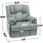 Fauteuil inclinable pivotant en tissu Lazy Boy, grand fauteuil inclinable manuel rembourré avec accoudoirs et dossier coussinés