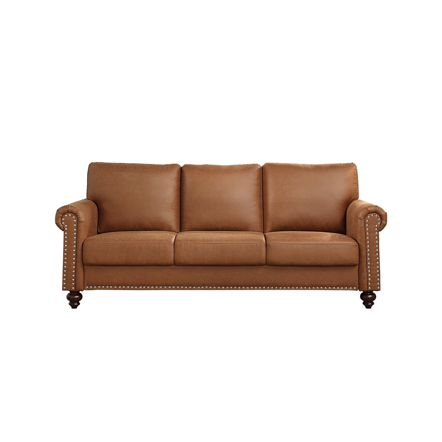 Canapé en similicuir marron - 31,50 x 80,31 x 34,25