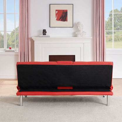 Canapé-lit double pliant multifonctionnel en cuir pour bureau avec table basse