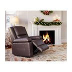 Fauteuil inclinable électrique en cuir avec chauffage et massage