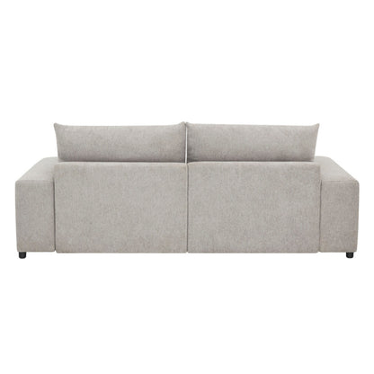 Canapé-lit surdimensionné Leena avec 2 coussins décoratifs, tissu gris, 223 cm