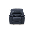 Fauteuil inclinable à bascule électrique Leesa, cuir bleu océan souple, port USB